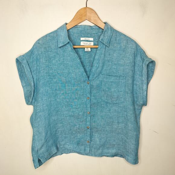 Rachel Zoe 100% Linen Button Up Shirt - Picture 1 of 8